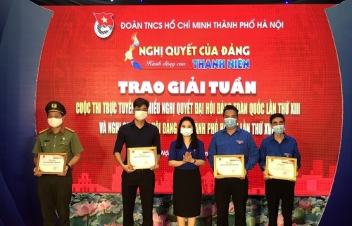 Thành đoàn Hà Nội trao giải cuộc thi tuần tìm hiểu về Nghị quyết ĐH Đảng