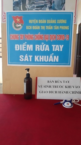 Huyện đoàn Quảng Xương với mô hình “Điểm rửa tay sát khuẩn” phòng chống dịch Covid-19