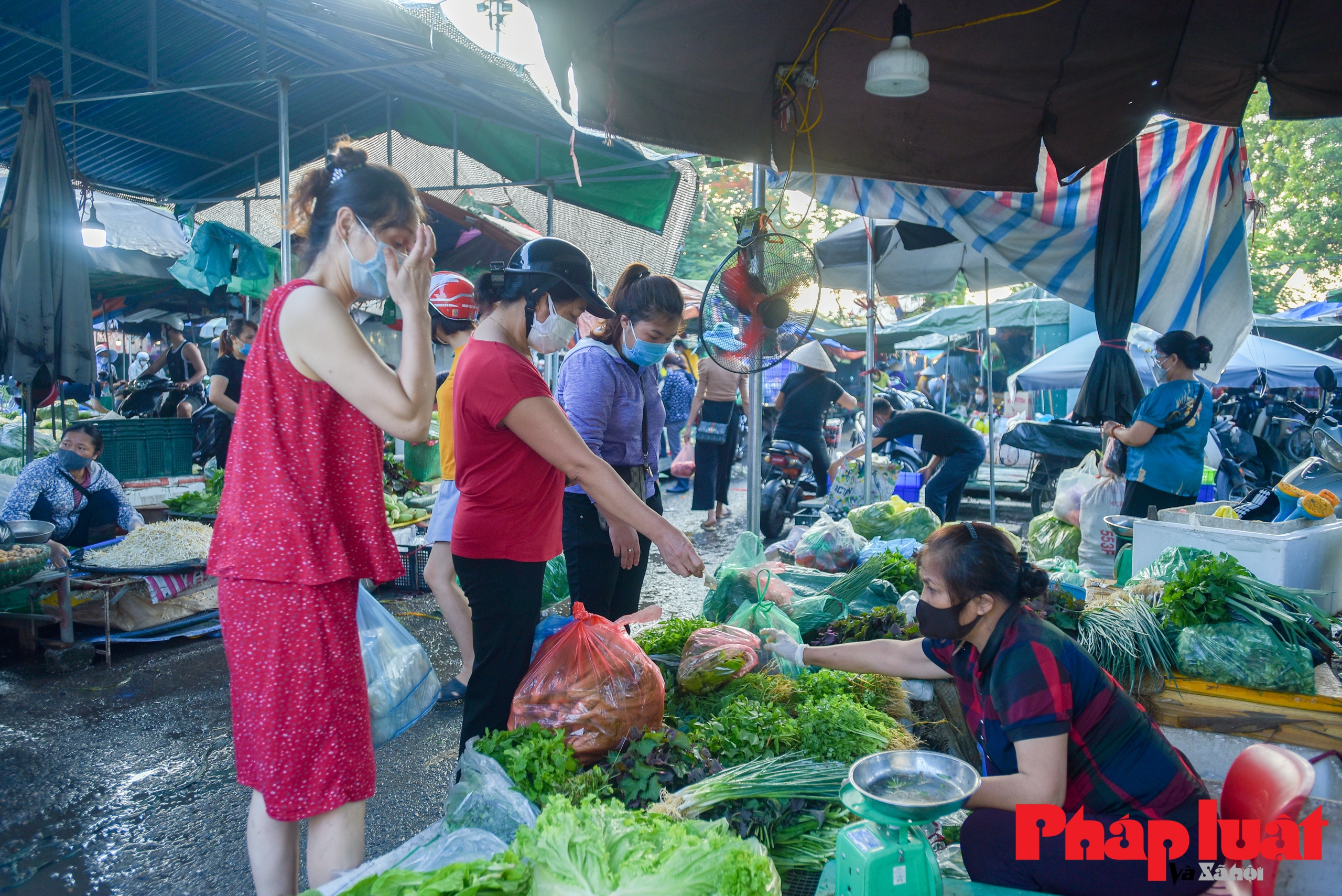 Người Hà Nội đi chợ sớm trước giờ giãn cách xã hội toàn Thành phố