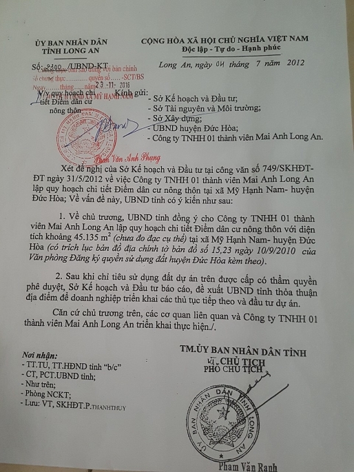Chủ đầu tư Dự án Thiên Phúc – Hoàng Gia kiến nghị giải quyết những vướng mắc chu dau tu du an thien phuc hoang gia kien nghi giai quyet nhung vuong mac