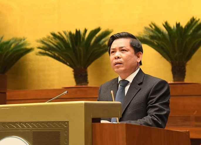 Bộ trưởng Bộ GTVT Nguyễn Văn Thể trình bày Tờ trình tại Kỳ họp. Ảnh: Quochoi.vn