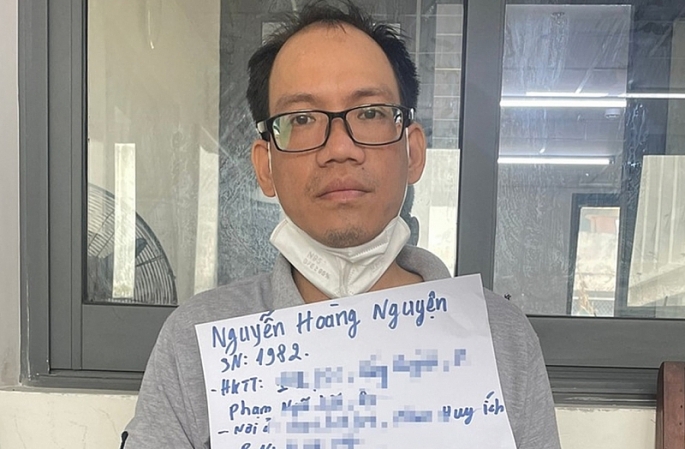 Nguyễn Hoàng Nguyện tại cơ quan điều tra.