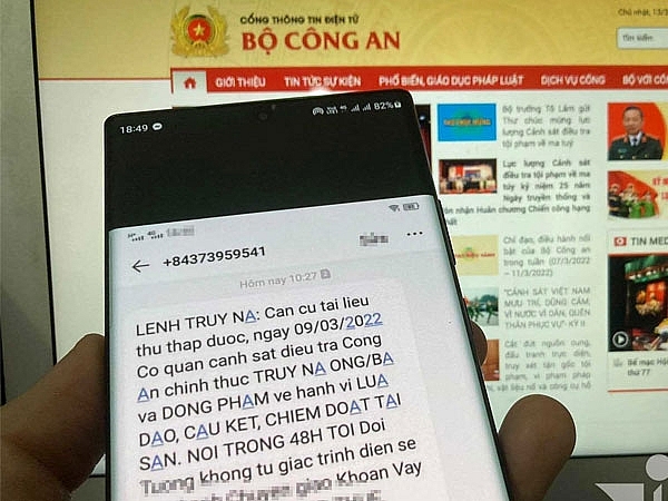 Bộ Công an cảnh báo lệnh truy nã qua tin nhắn điện thoại là giả mạo