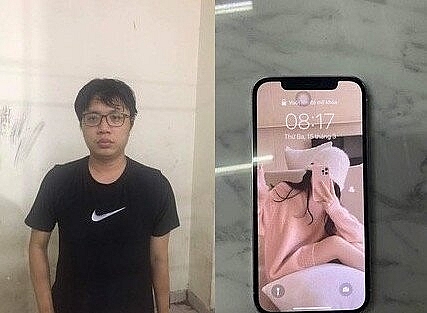 Trương Nhật Phương cùng một điện thoại là tang vật mà đối tượng đã thực hiện.