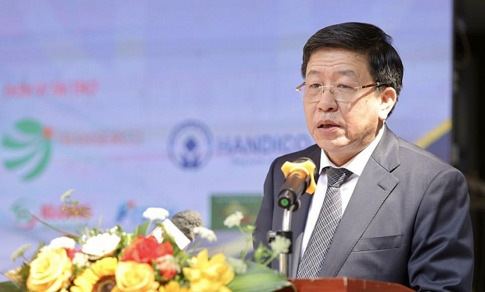 Phó Chủ tịch UBND TP Hà Nội Dương Đức Tuấn - Phó Chủ tịch Thường trực Ban ATGT TP phát biểu tại Lễ tổng kết