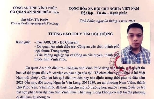 Truy tìm đối tượng cho người Trung Quốc cư trú trái phép