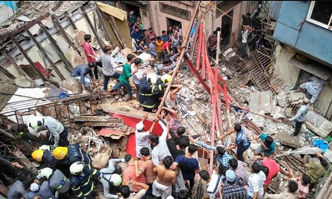 Hiện trường một vụ sập nhà ở Ấn Độ