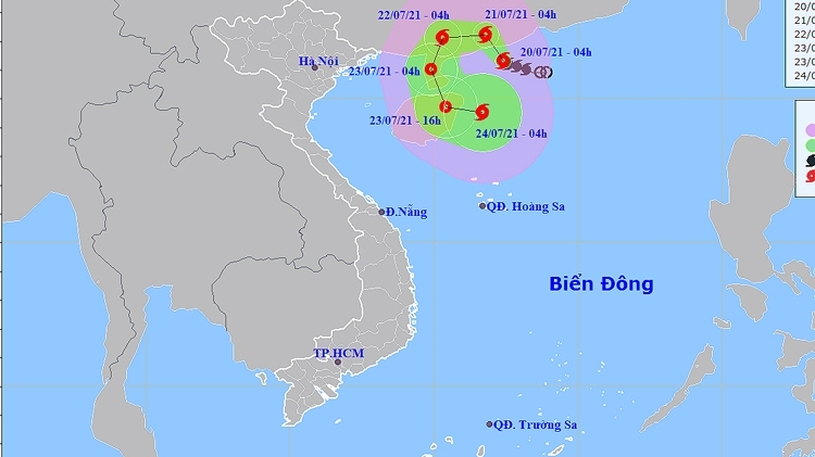 Nhiều khu vực có mưa rào và dông, bão số 3 hướng ra biển