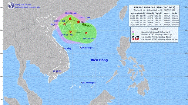 Bão số 3 có khả năng đi ra ngoài Biển Đông, miền Bắc mưa lớn kéo dài