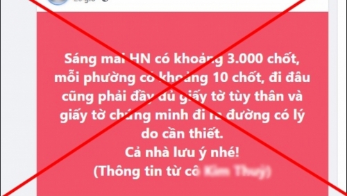 Truy tìm kẻ tung tin đồn Hà Nội lập 3.000 chốt kiểm dịch