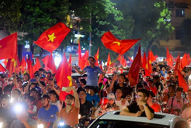 ha noi co do rop troi mung chien thang lich su cua olympic viet nam