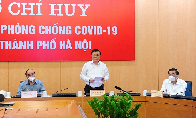  Bí thư Thành ủy Hà Nội Đinh Tiến Dũng phát biểu tại buổi làm việc