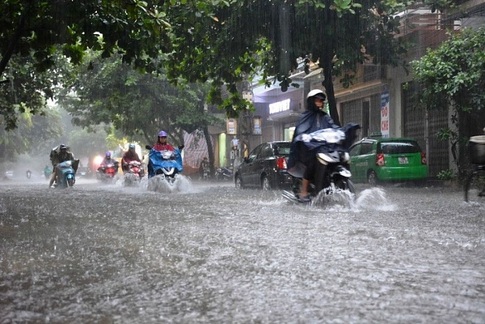 Khu vực đồng bằng Bắc Bộ có mưa vừa, mưa to, có nơi mưa rất to với tổng lượng mưa phổ biến 40-80mm