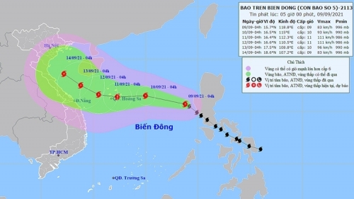 Bão số 5 đi vào biển Đông, Bắc Bộ mưa lớn