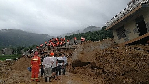 Hiện trường một vụ lở đất ở Trung Quốc