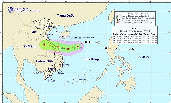 ap thap nhiet doi co kha nang manh them huong vao quang binh da nang