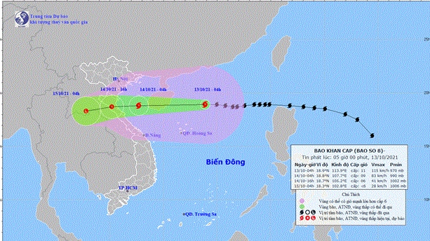 Bão số 8 hướng vào các tỉnh Thanh Hóa-Quảng Bình