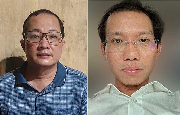 Hai bị can Nguyễn Minh Quân (trái) và Nguyễn Văn Lợi.