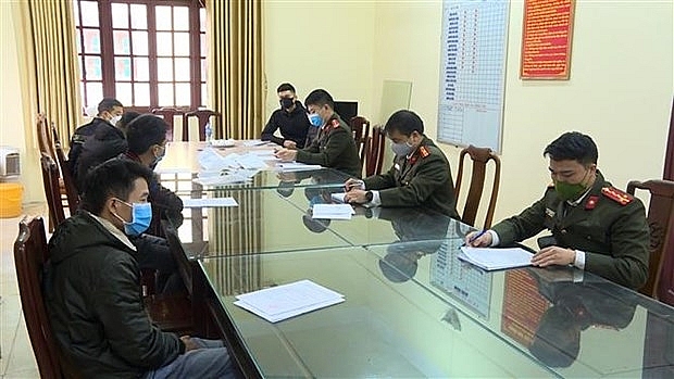 Các đối tượng tại cơ quan điều tra Công an tỉnh Bắc Ninh.