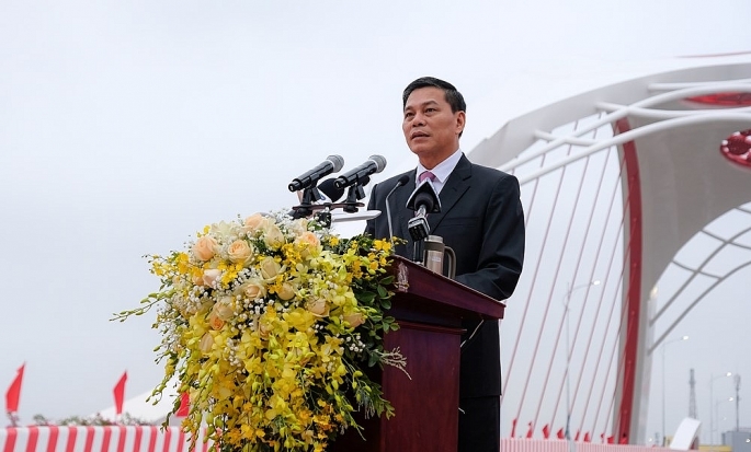 Chủ tịch TP Hải Phòng Nguyễn Văn Tùng phát biểu tại buổi lễ