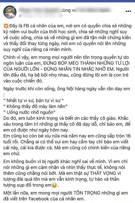 Đây là FB của em PTQ phải tự thông tin tránh một số nick giả để bôi nhọ em