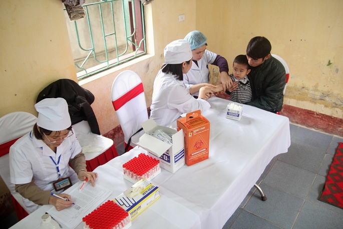 hang nghin hoc sinh duoc lay mau xet nghiem san lon mien phi o bac ninh