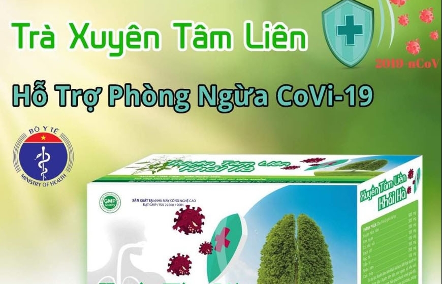 Cảnh báo sản phẩm trà xuyên tâm liên Khải Hà quảng cáo vi phạm