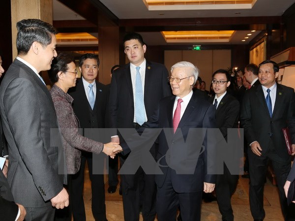 Tổng bí thư hoan nghênh doanh nghiệp Trung Quốc đầu tư vào Việt Nam