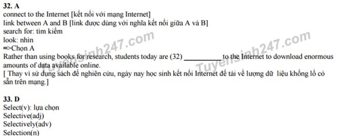 Gợi ý giải đề thi thử nghiệm THPT quốc gia 2017 môn tiếng Anh