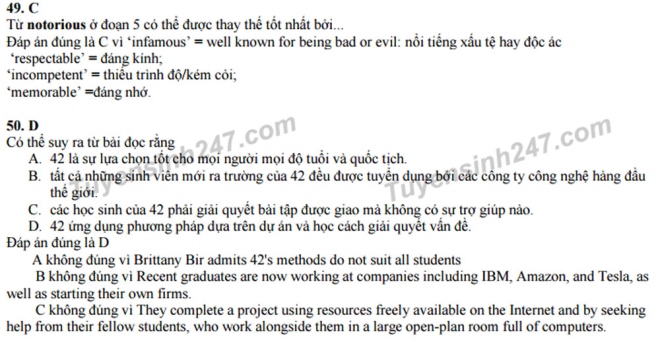 Gợi ý giải đề thi thử nghiệm THPT quốc gia 2017 môn tiếng Anh