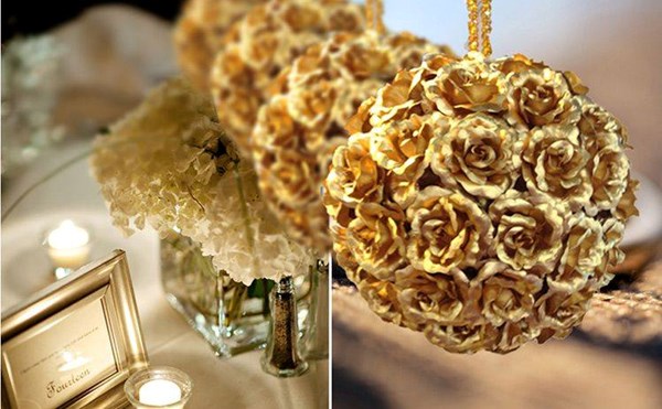 Bó 10 bông hồng dát vàng được một cửa hàng tại Bạch Mai rao bán với giá 5,3 triệu đồng