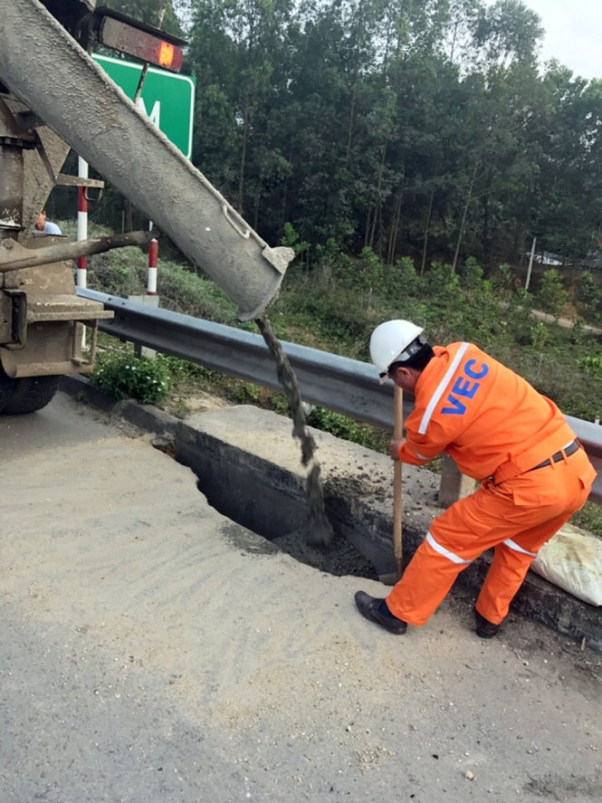 Khắc phục xong điểm xói lở trên cao tốc Nội Bài – Lào Cai