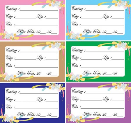 Những tấm nhãn vở nhỏ xíu, đáng yêu