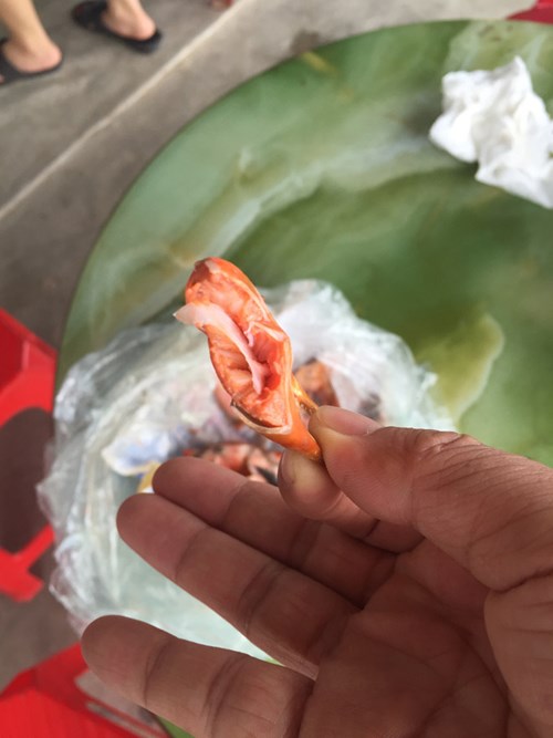 Từ thịt chân cua đến các bộ phận đều có màu gạch.