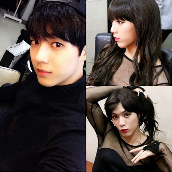 Min Hyuk (BTOB) vốn đã có đường nét gương mặt thanh tú nên cự kì xinh đẹp khi giả gái. Anh chàng lại còn giỏi tạo dáng nữa cơ. Min Hyuk (BTOB) vốn đã có đường nét gương mặt thanh tú nên cự kì xinh đẹp khi giả gái. Anh chàng lại còn giỏi tạo dáng nữa cơ.