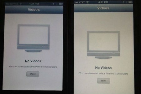 Màn hình iPhone 5 (phải) bị ngả vàng so với màn hình iPhone 4S.