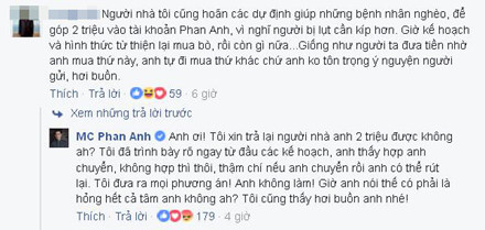 Phan Anh bị đòi lại tiền vì cho rằng từ thiện sai mục đích