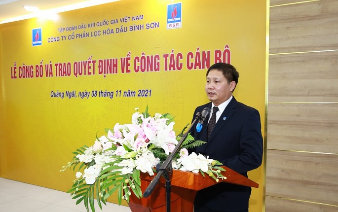Tân Tổng Giám đốc BSR Bùi Ngọc Dương phát biểu nhận nhiệm vụ