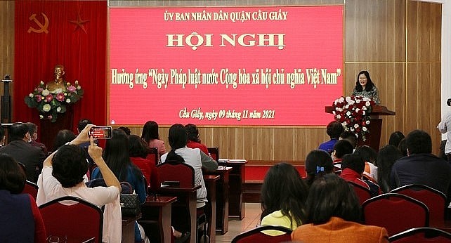 Quận Cầu Giấy hưởng ứng “Ngày Pháp luật Việt Nam” và trao giải cuộc thi tìm hiểu pháp luật