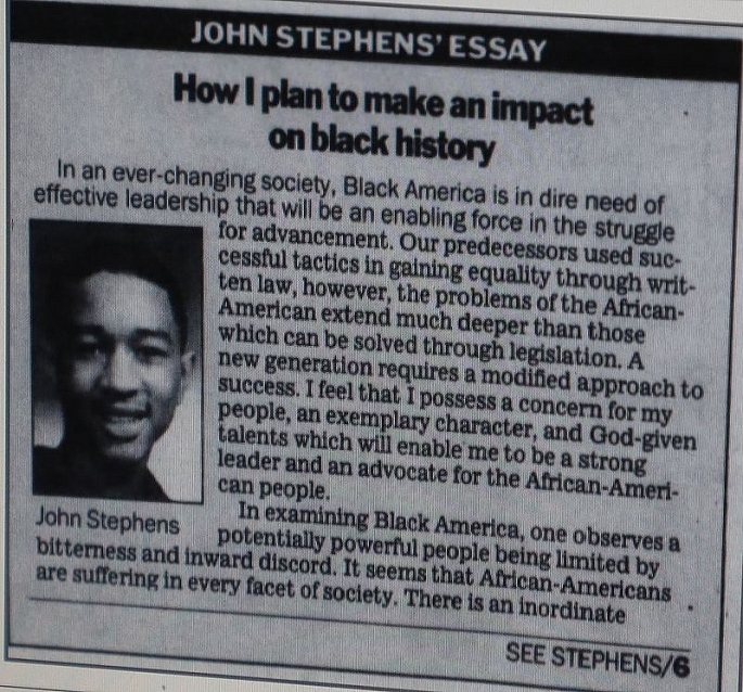 Năm 15 tuổi, John Legend đã “gây bão” khi chia sẻ ước mơ được trở thành một người da màu có tầm ảnh hưởng 