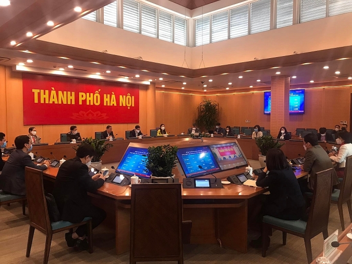 -	Điểm cầu Hà Nội tham dự Hội nghị trực tuyến công tác Tư pháp năm 2022