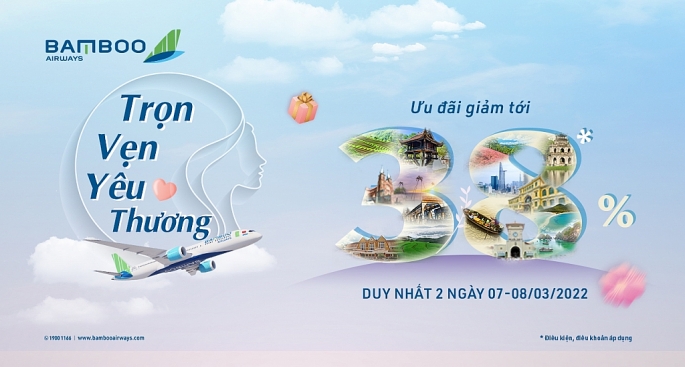 Cùng Bamboo Airways tri ân phái đẹp với loạt quà tặng hấp dẫn ngày 8-3