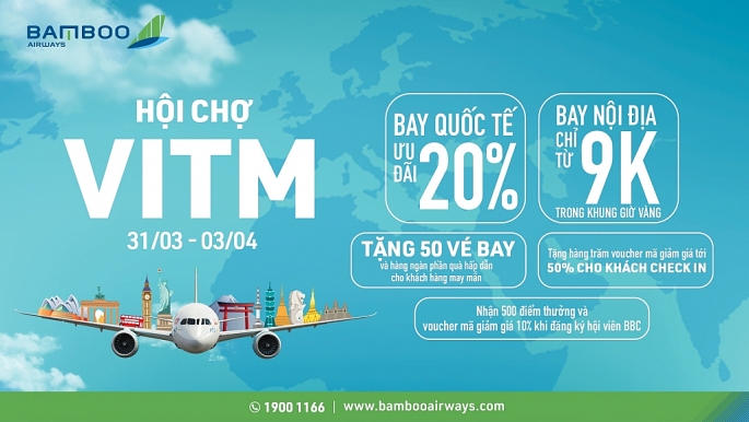 Bamboo Airways đem đến hàng ngàn ưu đãi bay hấp dẫn trong gian hàng tại VITM 2022