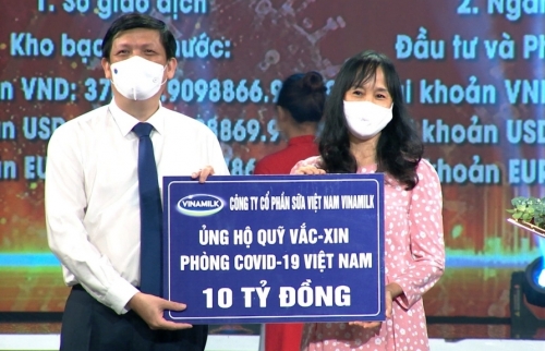 Vinamilk tiếp tục đồng hành với Chính phủ, ủng hộ 10 tỷ đồng vào Quỹ vaccine phòng Covid-19