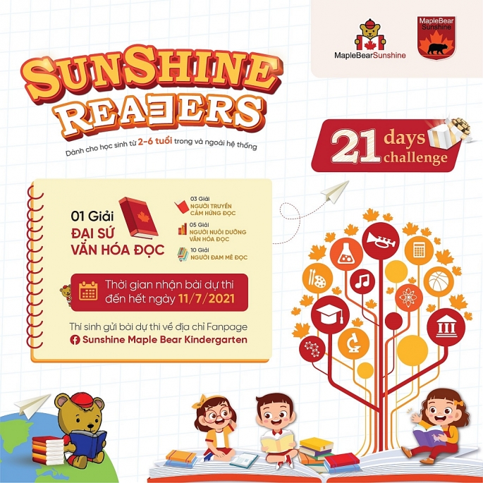 Sunshine Maple Bear xây dựng văn hóa đọc cho trẻ nhỏ với 21 ngày thử thách cùng Sunshine Readers
