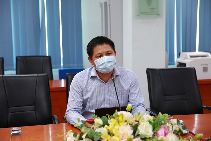 Phó Tổng Giám đốc BSR Bùi Ngọc Dương phát biểu tại cuộc họp trực tuyến về phòng chóng dịch Covid-19.