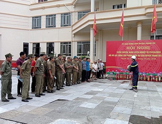 Một buổi tuyên truyền, tập huấn PCCC&CNCH tại huyện Thanh Trì