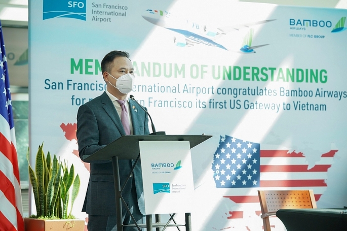 Ông Đặng Tất Thắng, Tổng Giám đốc Bamboo Airways phát biểu trong khuôn khổ sự kiện