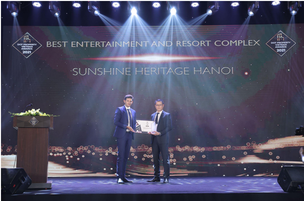 Dự án Sunshine Heritage Hà Nội xuất sắc giành giải Tổ hợp giải trí và nghỉ dưỡng tốt nhất Việt Nam 2021 - Best Entertainment and Resort Complex Vietnam 2021.