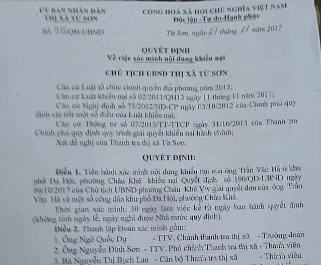 bac ninh chu nhiem htx an hon 1000m2 dat cong va ban dat trai tham quyen